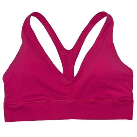 Athleta Transcend Plunge Sports Bra Pink XL PowerVita Light Impact Active - Picture 1 of 10